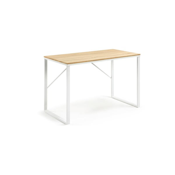 Bijeli radni stol s pločom u drvenom dekoru Kave Home Lisbet-image-3