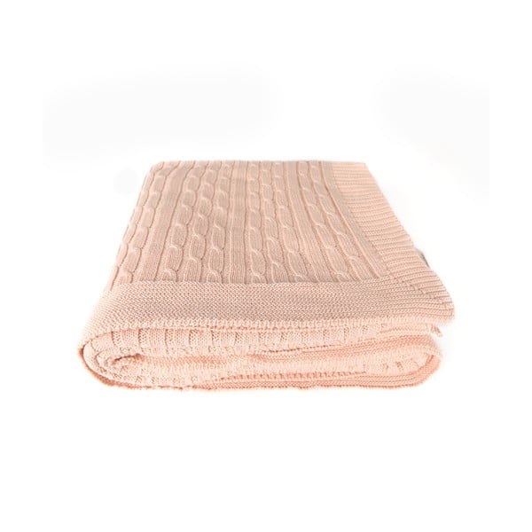 Pamučna deka ružičaste boje Colma, 130 x 170 cm