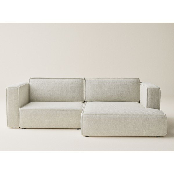 Krem sklopiva/s prostorom za odlaganje kutna garnitura od šenila (s desnim kutom/s ležaljkom) Velto – Maison de Rêve-image-2