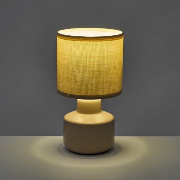 Bež stolna lampa keramička s tekstilnim sjenilom (visina 22 cm) – Casa Selección-image-1