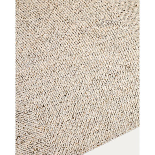Krem ručno rađen vunen tepih 160x230 cm Lenuo – Kave Home-image-2