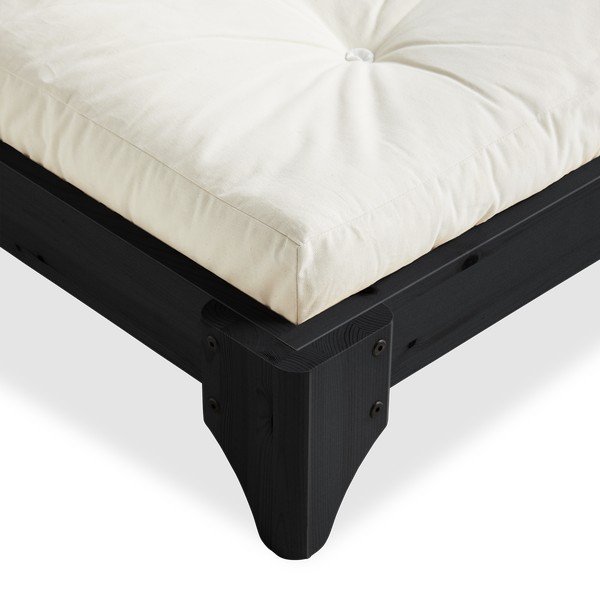 Bračni krevet od borovine s madracem Karup Design Elan Comfort Mat Black/Natural, 140 x 200 cm-image-3