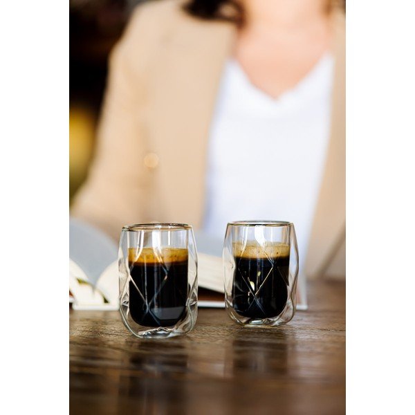 Šalice u setu 2 kom za espresso/s dvostrukom stijenkom 100 ml Geo – Vialli Design-image-1