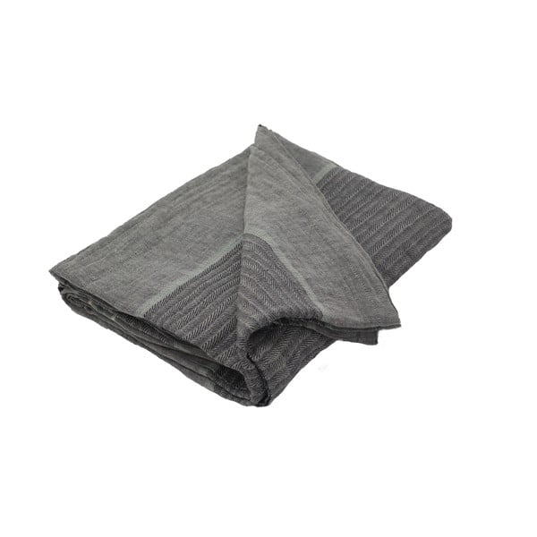 Sivi prekrivač od mješavine pamuka i lana Buldan's Liberta, 180 x 240 cm