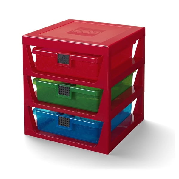 Crveni organizator s 3 LEGO® ladice