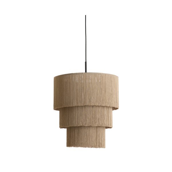 Smeđe-siva viseća svjetiljka s tekstilnim sjenilom ø 10 cm Malaika – Light & Living