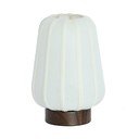 Bijela metalna stolna lampa s tekstilnim sjenilom (visina 29 cm) Bibia – Light & Living