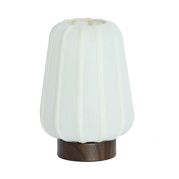 Bijela metalna stolna lampa s tekstilnim sjenilom (visina 29 cm) Bibia – Light & Living