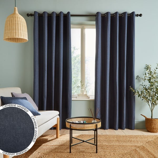 Plave zavjese u kompletu od 2 kom 183x168 cm Chambray - Catherine Lansfield-image-2