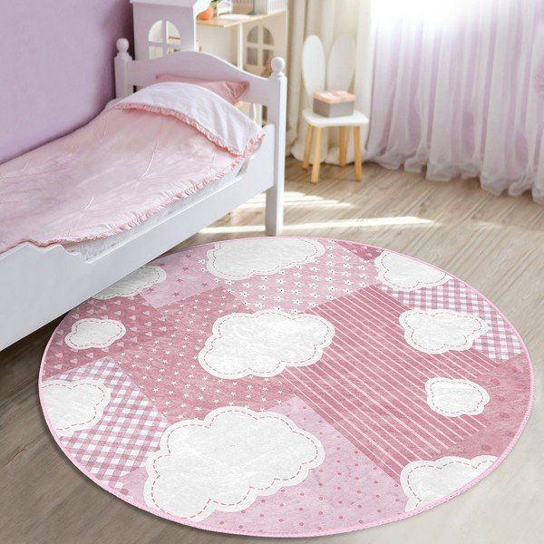 Ružičasti dječji tepih ø 100 cm Comfort – Mila Home-image-3
