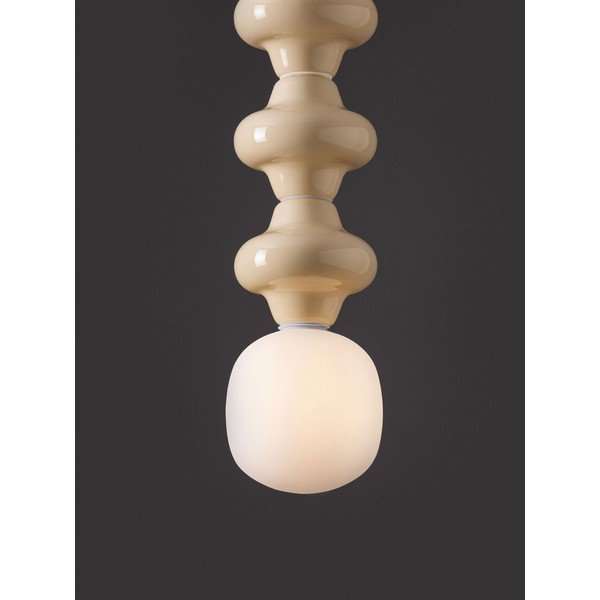 Bijela/krem viseća svjetiljka keramička sa staklenim sjenilom ø 18 cm Clio – Nova Luce-image-1
