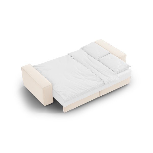 Bež baršunasti sklopiva/s prostorom za odlaganje sofa 247 cm Jodie – Micadoni -image-4