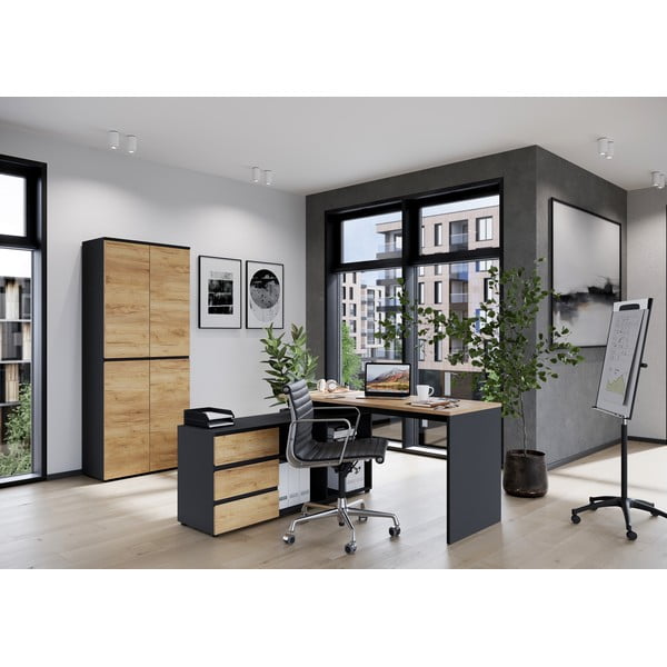 Radni stol u dekoru hrasta 146x145 cm Lissabon - Germania-image-1