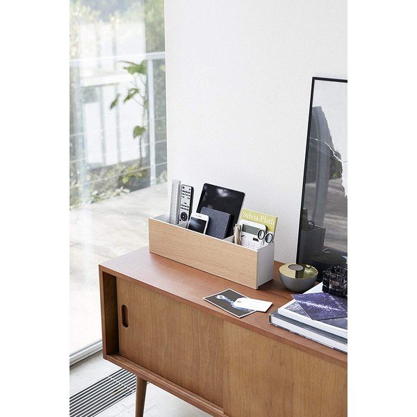 Bijeli/u prirodnoj boji metalni uredski organizator za dopisnice Rin – YAMAZAKI-image-1