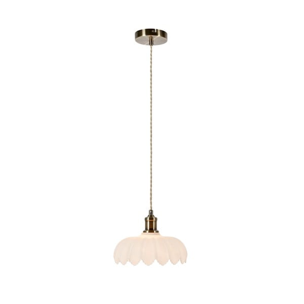 Bijela/mjedena viseća svjetiljka sa staklenim sjenilom ø 25,5 cm Kurage – Markslöjd