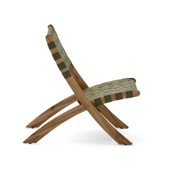 Zelena vrtna fotelja od masivnog drveta Chabeli – Kave Home-image-3