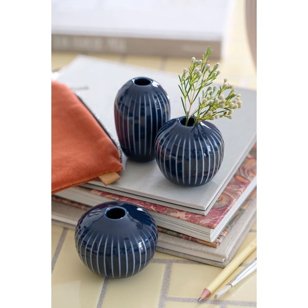 Set od 3 tamnoplave zemljane vaze Kähler Design Hammershoi Miniature-image-3
