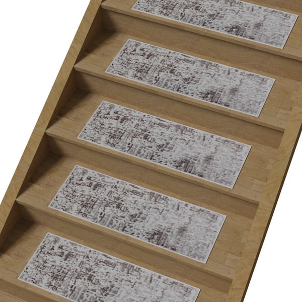 Sivi/svjetlo smeđi pamučni set tepiha za stepenice 16 kom 25x65 cm Milan Vizon – Vitaus-image-1