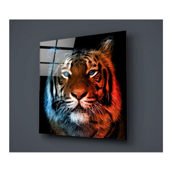 Staklena slika Insigne Lion Colorful, 40 x 40 cm