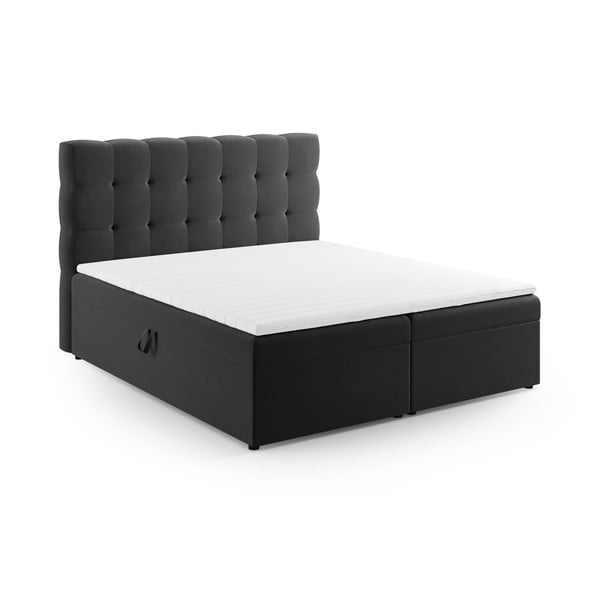 Antracitno sivi boxspring krevet s prostorom za pohranu 180x200 cm Bali – Cosmopolitan Design