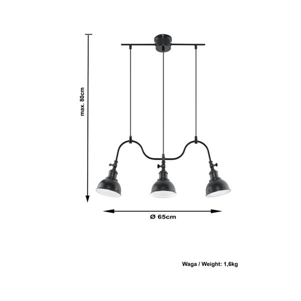Crna stropna lampa Sollux Isola 3-image-3