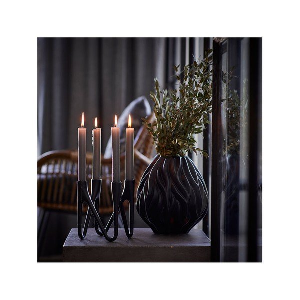 Crna porculanska vaza Morsø Flame, visina 23 cm-image-1