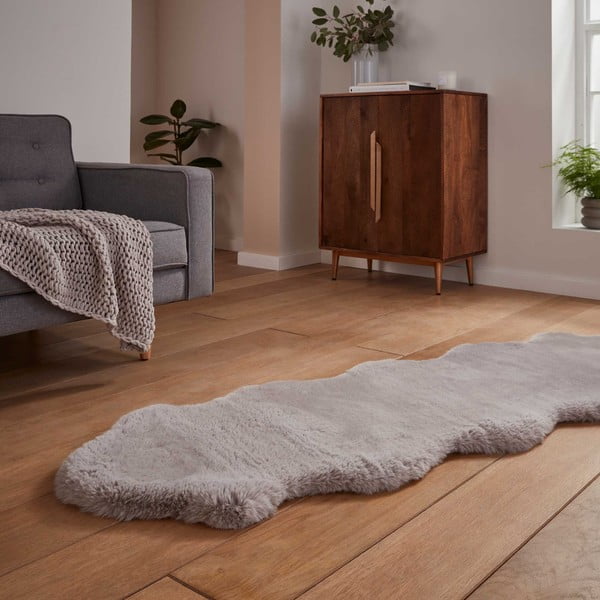 Svijetlo siva sintetička staza 60x180 cm Super Teddy – Think Rugs-image-2