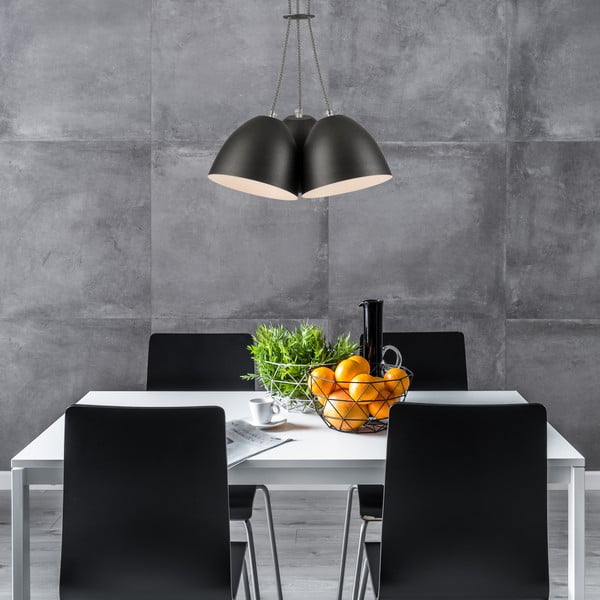 Crna viseća lampa s metalnim sjenilom - LAMKUR-image-1