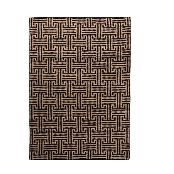 Crni/u prirodnoj boji ručno rađen tepih od mješavine jute 120x170 cm Meander Jute – Flair Rugs