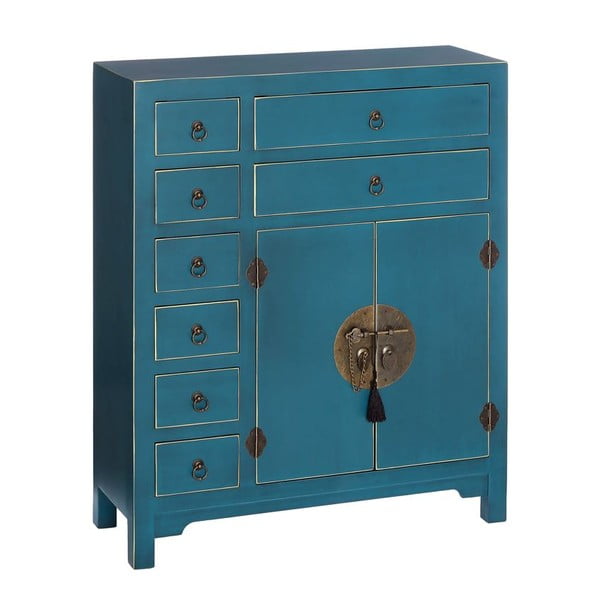 Plava visoka komoda 73x90 cm Oriente – Ixia