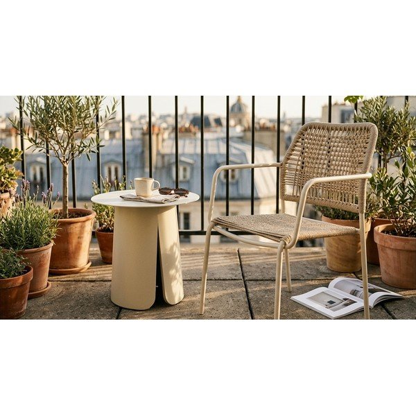 Bež/u prirodnoj boji metalna vrtna stolica Jable – Bizzotto-image-4