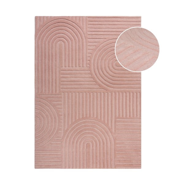Ružičasti vuneni tepih Flair Rugs Zen Garden, 120 x 170 cm