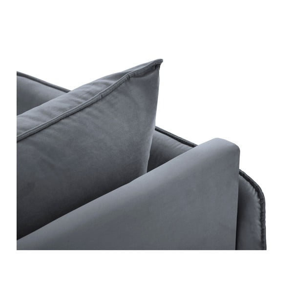 Siva baršunasta ležaljka Cosmopolitan Design Vienna, lijevi kut-image-3