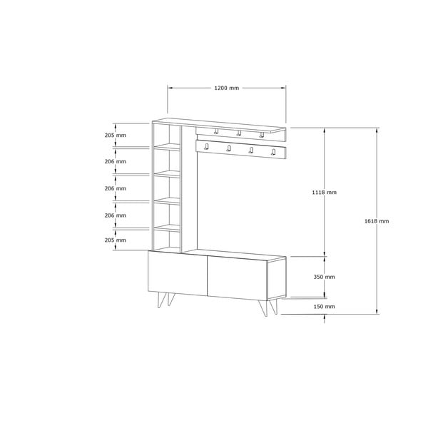 Bijeli set za hodnik Bahar - Kalune Design-image-3