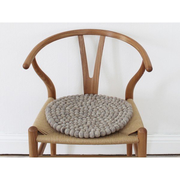 Sjedalo od vunenih pompona u boji pijeska Wooldot Ball Chair Pad, ⌀ 39 cm-image-2