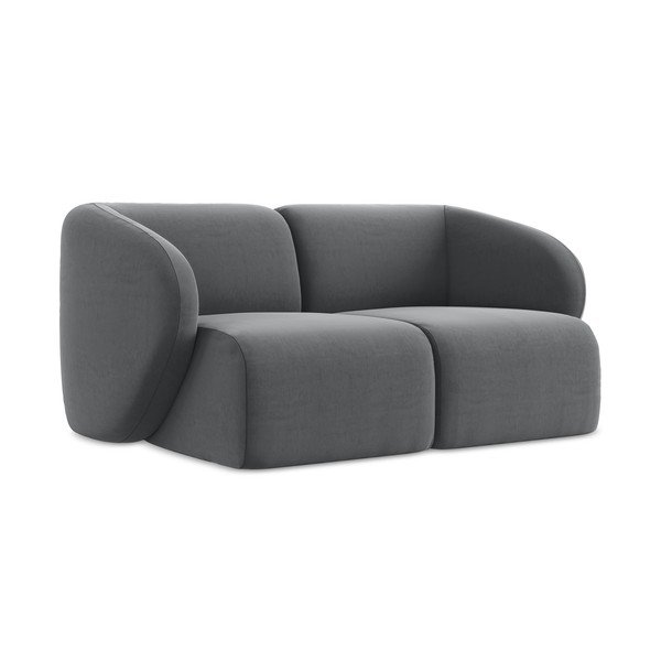 Siva baršunasti sofa 174 cm Lani – Makamii-image-1