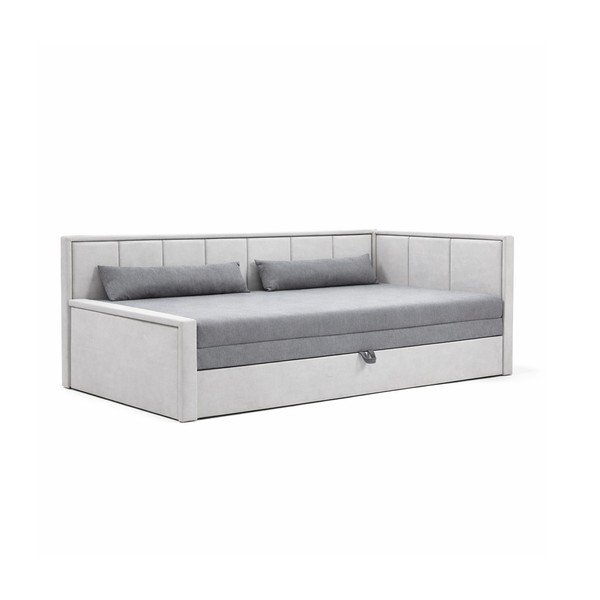 Siva sklopiva/s prostorom za odlaganje sofa od šenila 214 cm Fulgeo – ELTAP