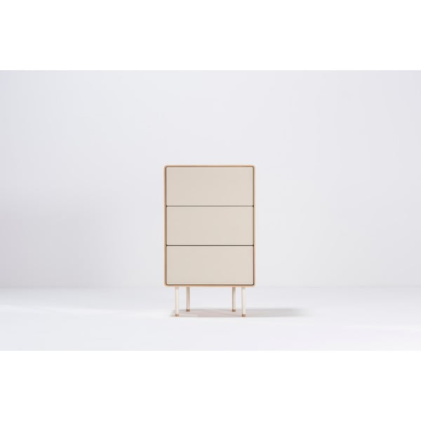 Bijela/u prirodnoj boji visoka komoda od punog hrasta 60x100 cm Fina – Gazzda-image-4