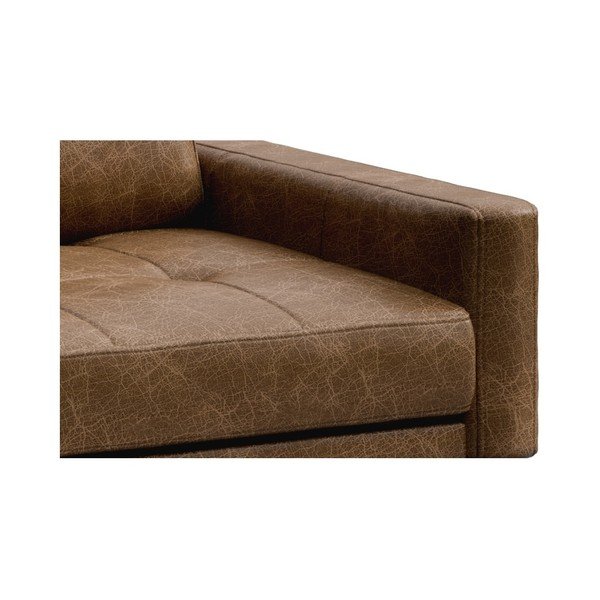 Konjak smeđa kožna kutna garnitura MESONICA Musso Tufted, lijevi kut-image-4