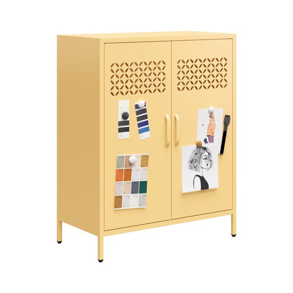 Žuti  metalni ormarić 80x102x40 cm Annie – Støraa-image-4