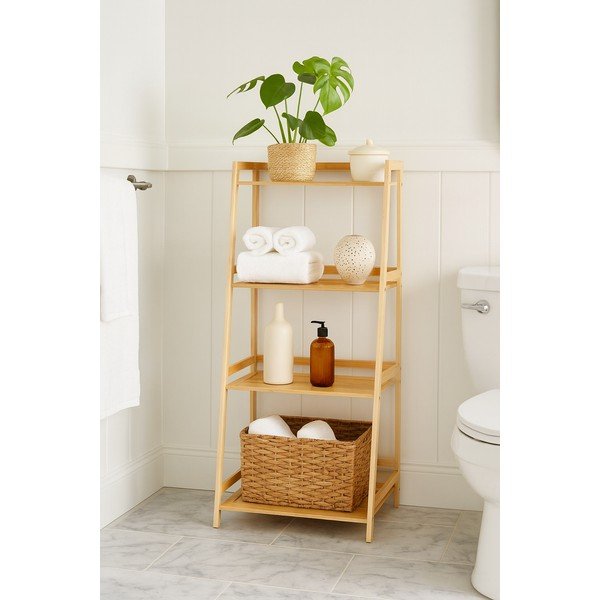 Od bambusa kupaonska polica u prirodnoj boji 52x115 cm Elori – Bonami Essentials-image-1