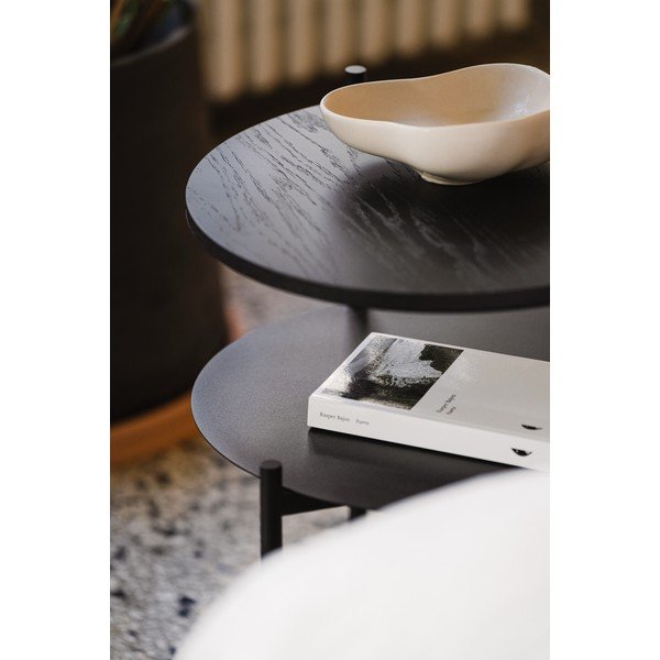 Crni noćni ormarić s pločom stola u dekoru hrasta Tu – noo.ma-image-3