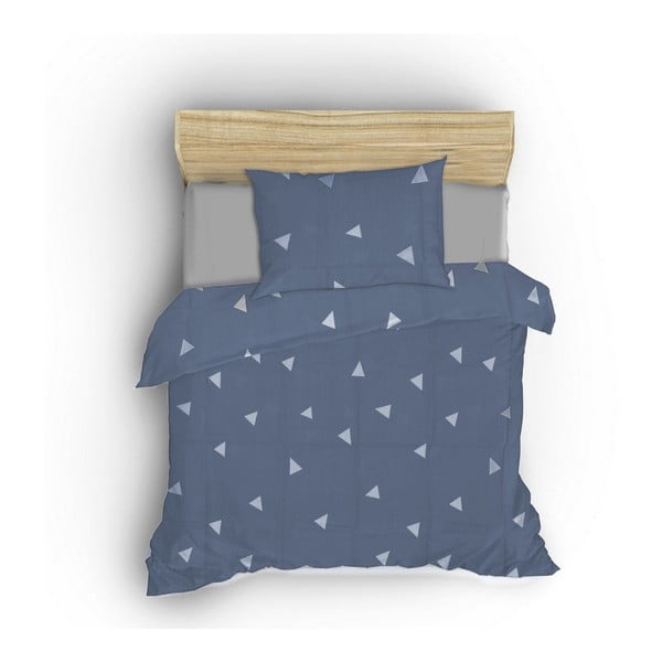 Plava posteljina za bračni krevet 200x200 cm Üçgen – Mijolnir