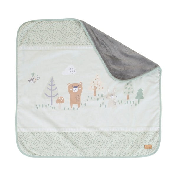Svijetlo zelena deka za bebe od mikropliša 80x80 cm Woodland Buddies – Roba