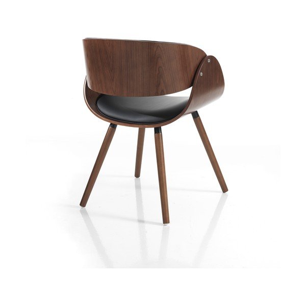 Crna/tamno smeđa podstavljena blagovaonska stolica s naslonima za ruke Visby Evo – Tomasucci-image-3