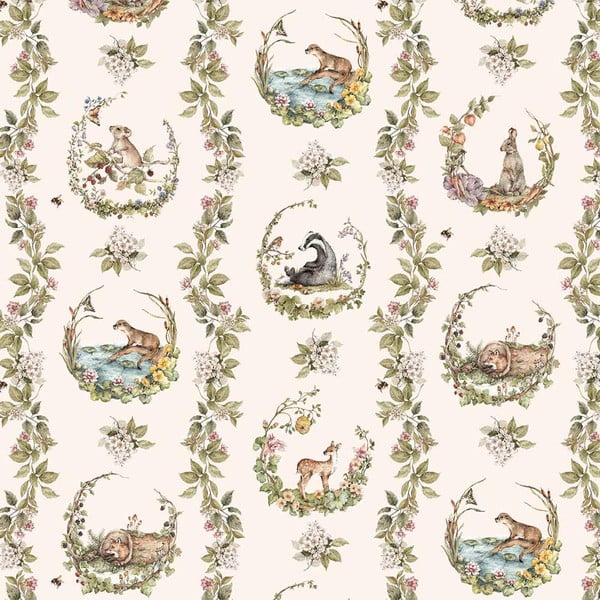 Papirna dječje tapete 100 cm x 280 cm Animals in the Circles – Dekornik