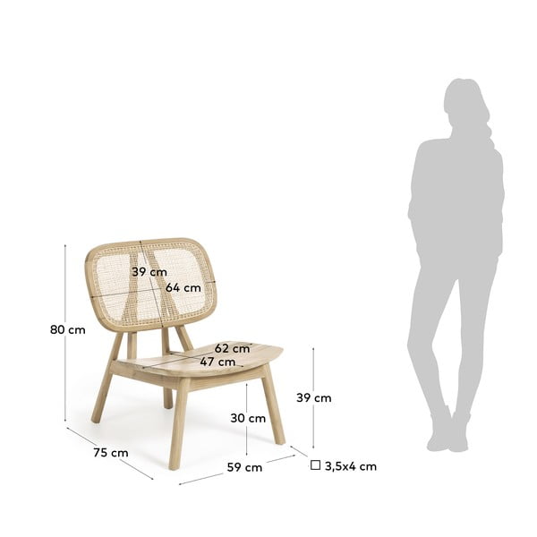 Fotelja od čvrste tikovine i ratana Kave Home Nadra-image-4