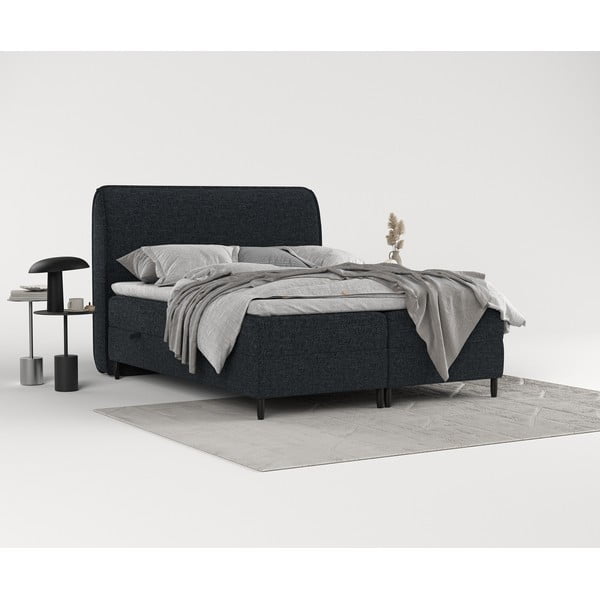 Crni boxspring krevet s prostorom za pohranu 180x200 cm Melba – Maison de Rêve-image-1