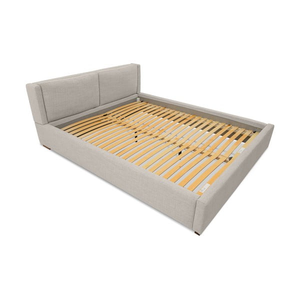 Svijetlo sivi tapecirani bračni krevet s podnicom 140x200 cm Dreamer – Scandic-image-4