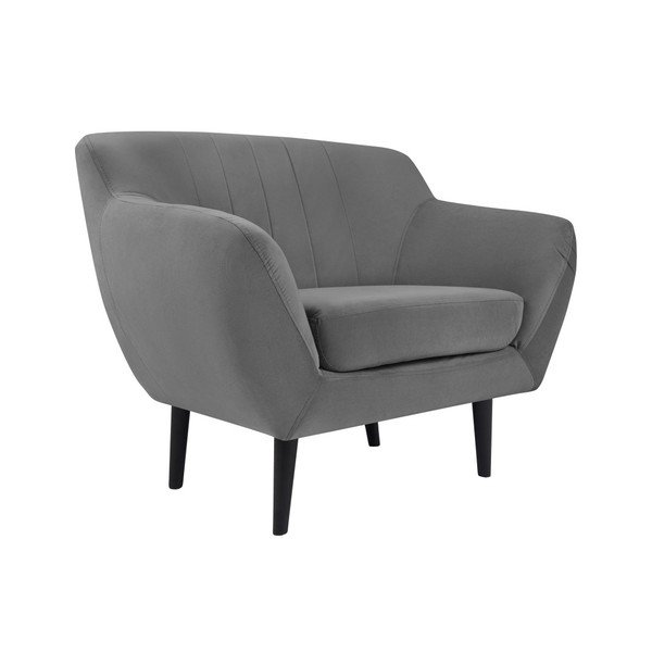 Siva fotelja Mazzini Sofas Toscane, crne noge-image-1